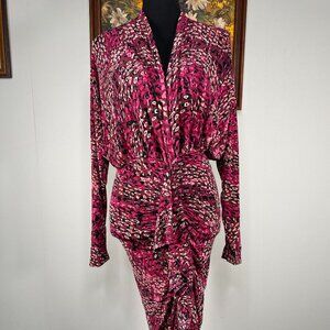 Philthy Ragz Faux Wrap Dress Women's "XS" V-neck Multicolor Abstract Casual